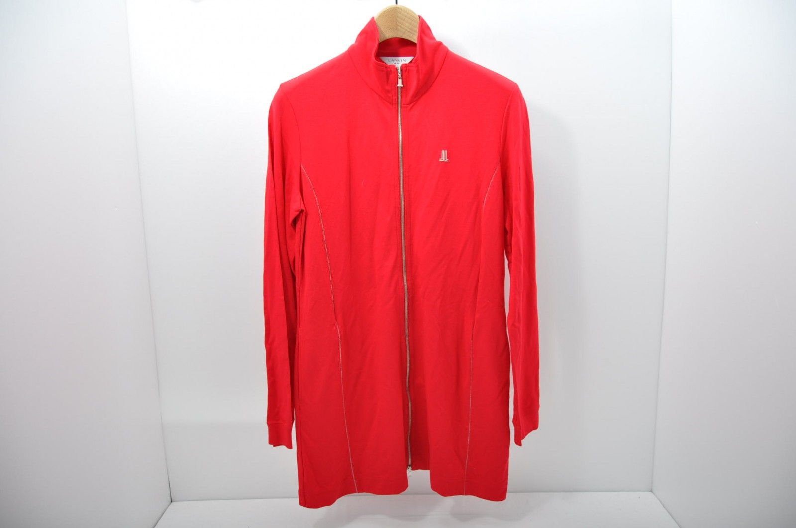 中古 レディース ランバンスポール LANVIN SPORT 長袖シャツ 38(M) 赤 ダブルジップ チュニック