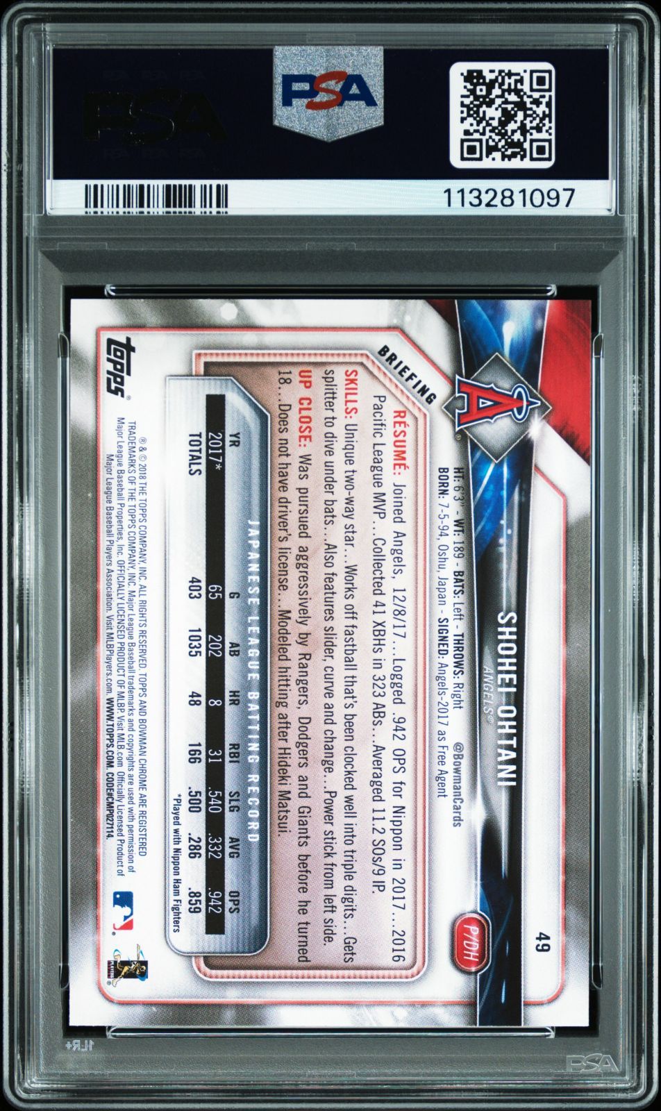 【RC】大谷翔平 2018 Bowman ルーキーカード topps PSA9 大谷のNo1ルーキーカードは「2018 Bowman」の「 Chrome」に