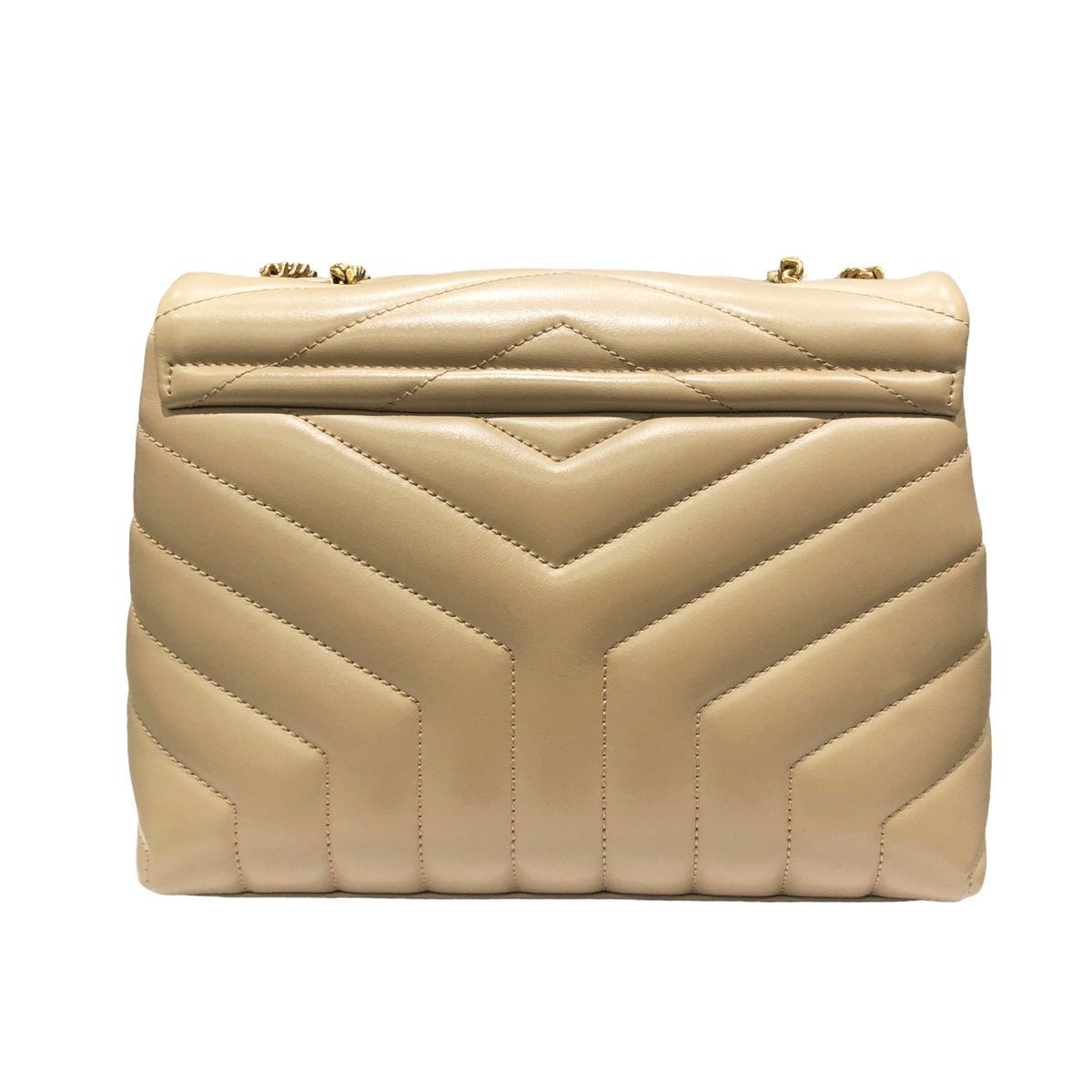 YSL ベージュ キルティング ショルダーバッグ