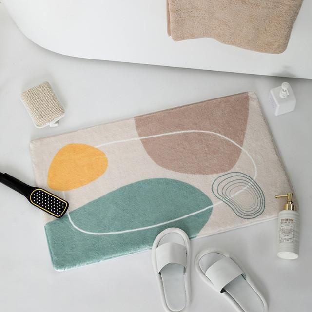 バスマット おしゃれ 洗える 北欧デザイン ふわふわ 韓国スタイル 40×60 吸水 フロアマット 滑り止め トイレ バスルーム 玄関 ドアマット