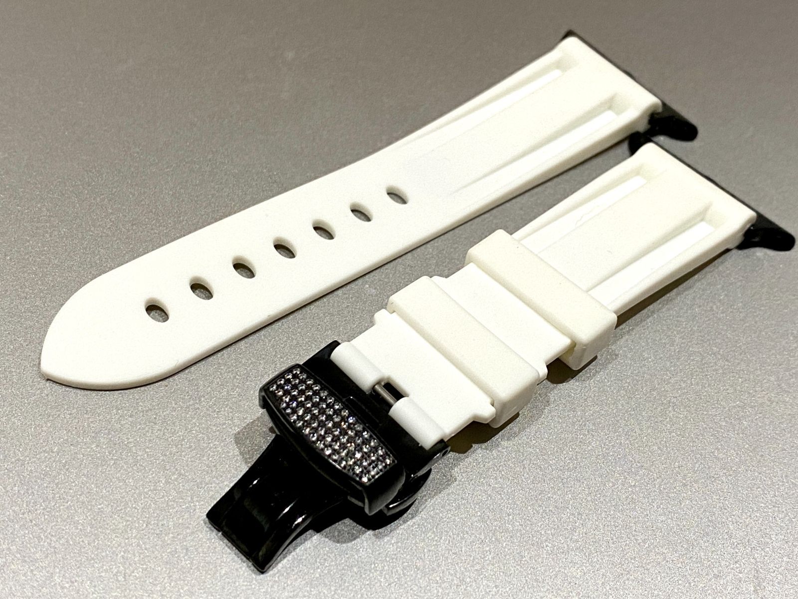 H×B●アップルウォッチバンド ラバーベルト Apple Watch 　キラキラ ジルコニア メンズ レディース 38mm 40mm 41mm 42mm 44mm 45mm 49mm ウルトラ ultra