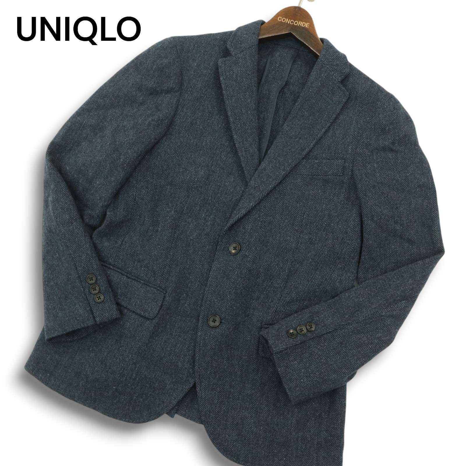 UNIQLO ユニクロ　ツイード　テーラード　ジャケット　スーツ　Mサイズ ユニクロ イネス ソフトツイードジャケット XL ダークグレイ UNIQLO
