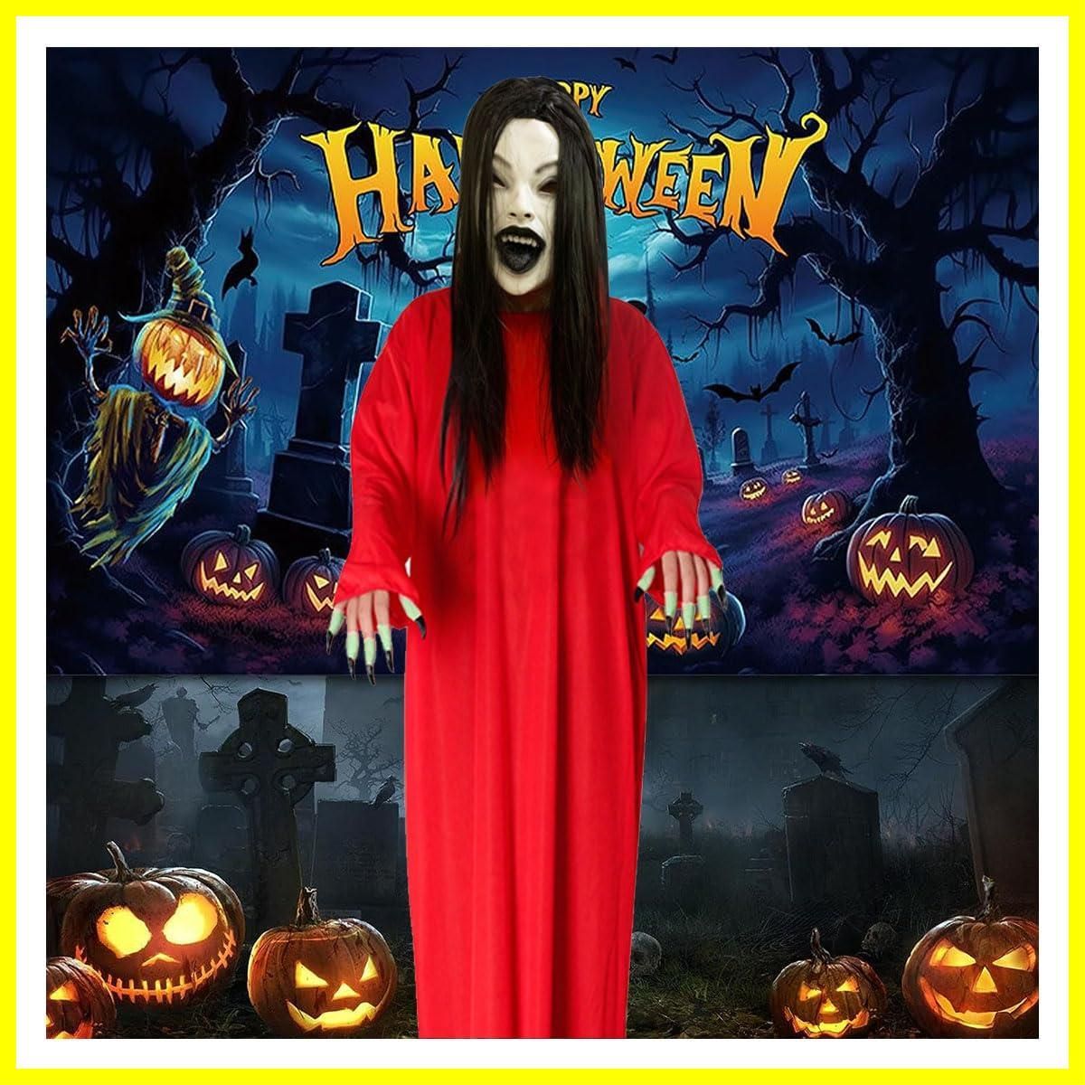 人気商品】黒爪 マスクハロウィン幽霊 鬼女 おばけ コスプレ 幽霊 仮装