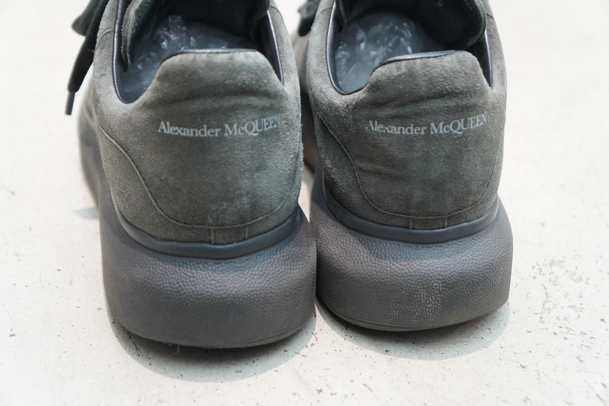 正規 Alexander McQueen アレキサンダー マックイーン ローカット スエード レザー スニーカー シューズ 厚底 553761 灰 サイズ41 421 P