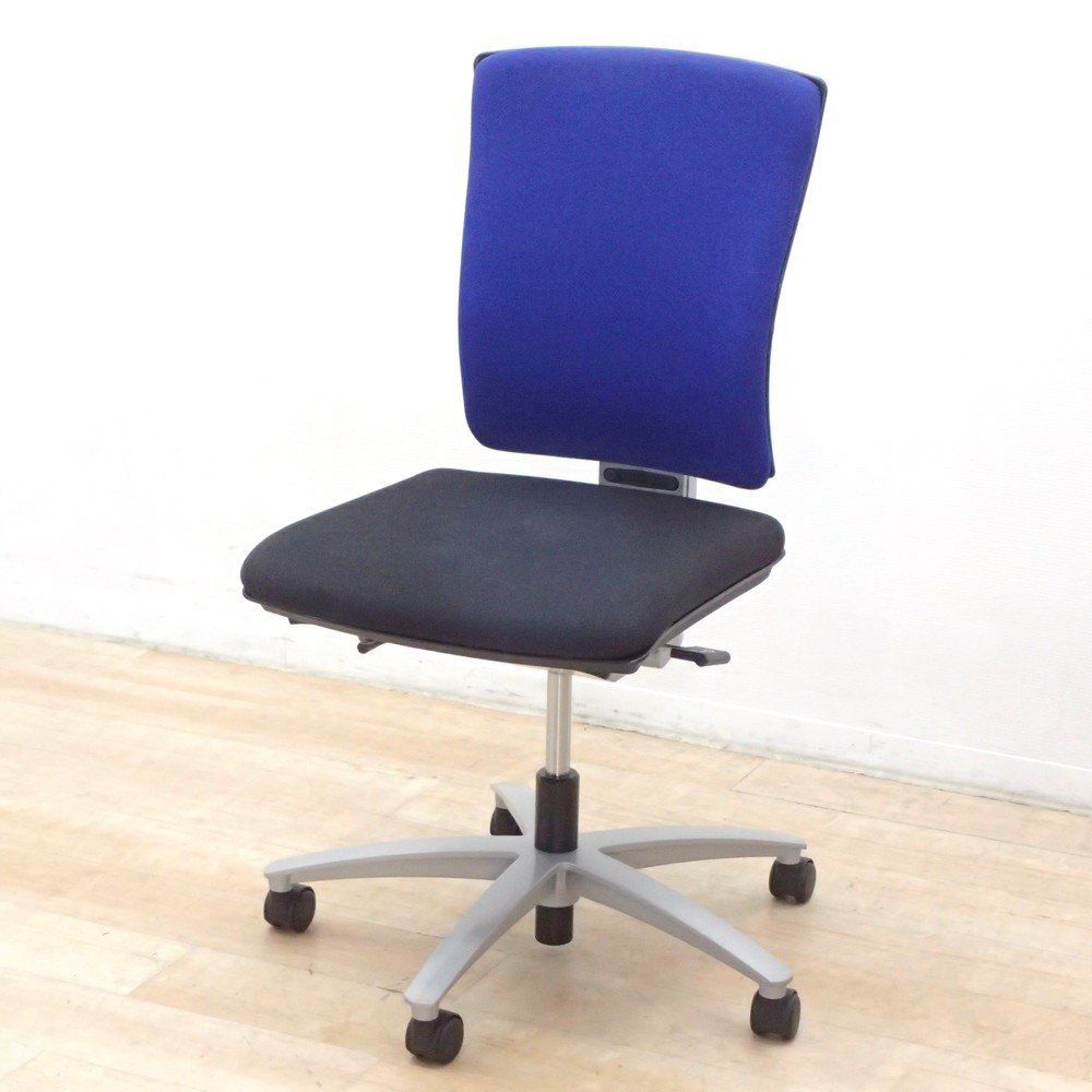 Inaba イナバ iNFINIA インフィニア 肘無オフィスチェア ブルー ブラック 事務椅子 ワーク リクライニング EG18848 オフィス家具