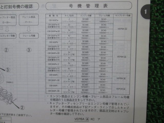 CB1300SF パーツリスト 5版 ホンダ 正規 中古 バイク 整備書 SC40