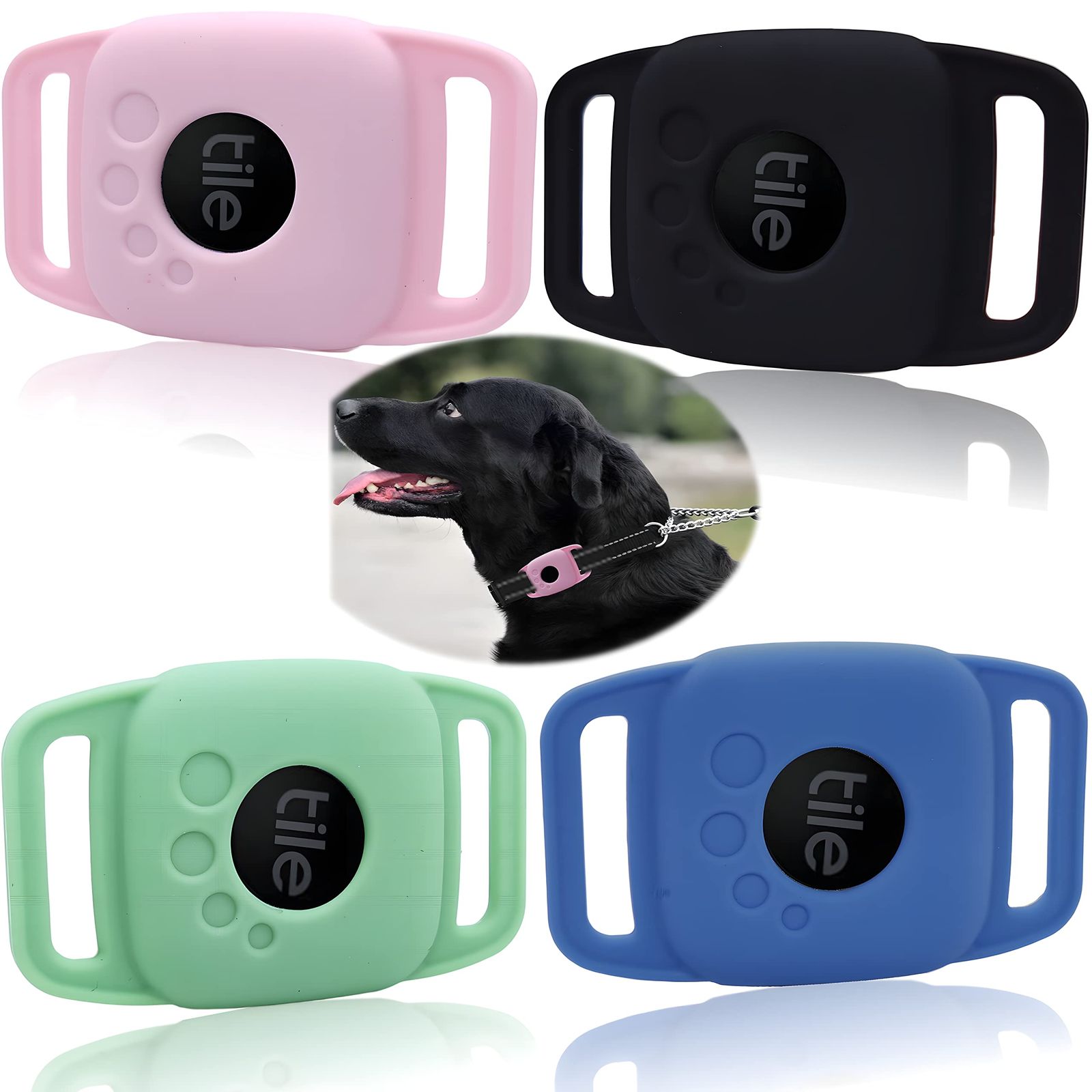 Tile Mate 2022 犬用 シリコンケース tilemate ファインダー用 保護カバースリーブ 猫 ペット 首輪 ネックレス スポイト用 安全なホルダー 子供用 スクールバッグ (ブラック、グリーン、ピンク、ブ