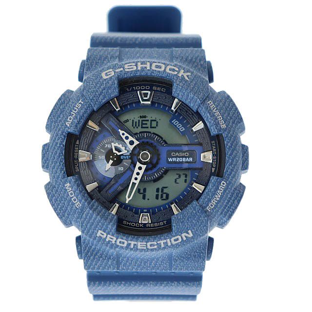 カシオ CASIO G-SHOCK ジーショック DENIM D COLOR デニム アナデジ ウォッチ 腕時計 GA-110DC 青 ブルー ブランド古着ベクトル ●▲ 250416