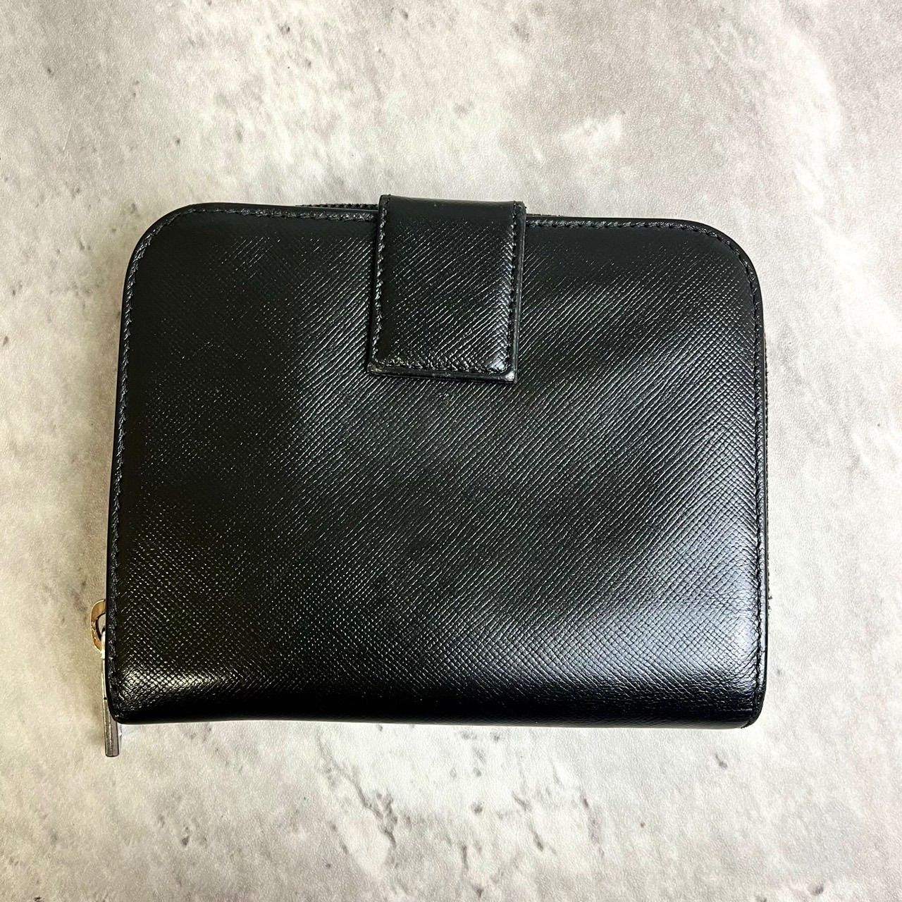✨良品✨ PRADA プラダ 二つ折り財布 ラウンドファスナー コンパクト 