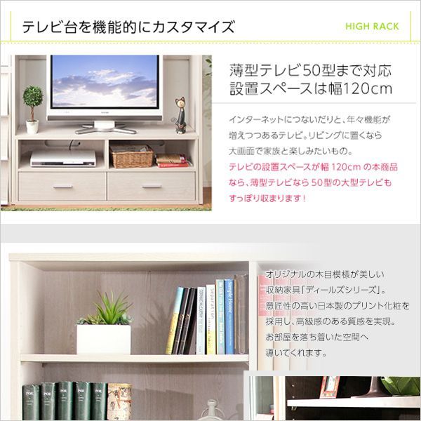 テレビ専用ハイラック 収納家具【DEALS-ディールズ-】【全2色】[3377