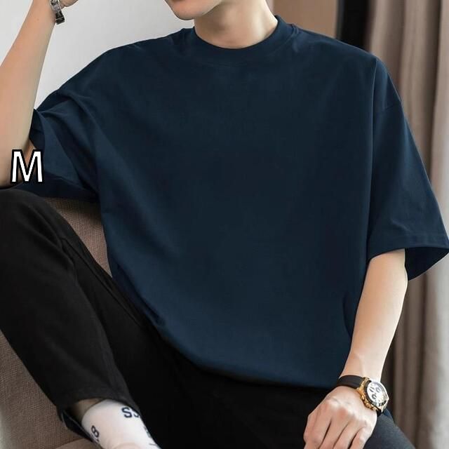 M メンズ ファッション 服 オシャレ シンプル 大人 かっこいい 大きいサイズ ストリート 紳士服 260 グラム ヘビー コットン T シャツ 半袖 ラウンドネック トップス アメリカンコットン 無地 ボディ