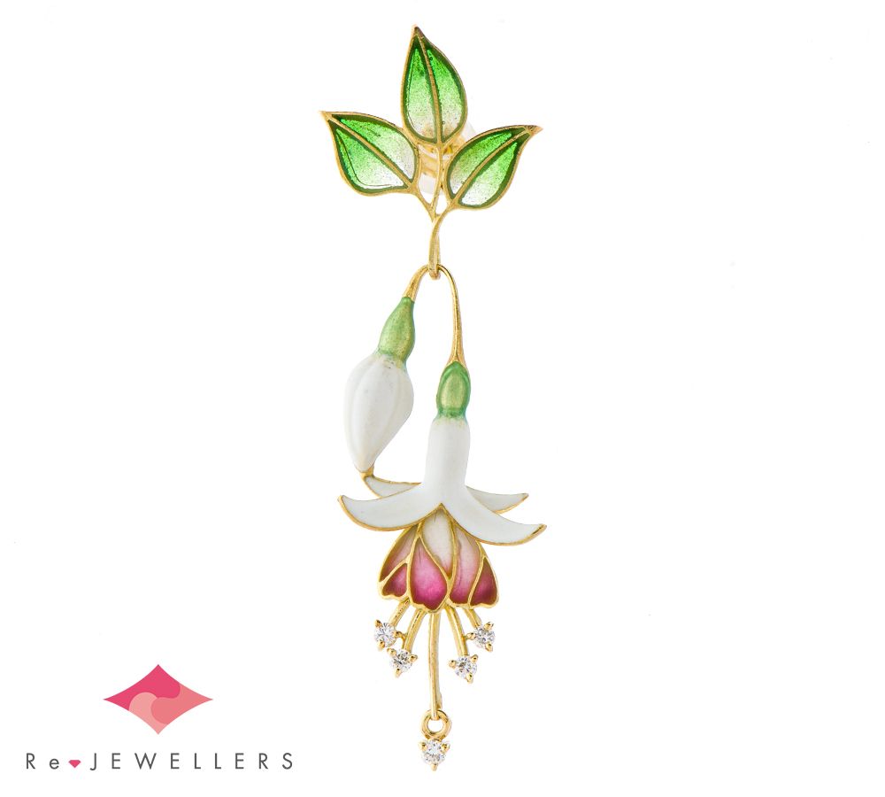 中嶋邦夫先生の花モチーフ エナメル ペンダントトップ