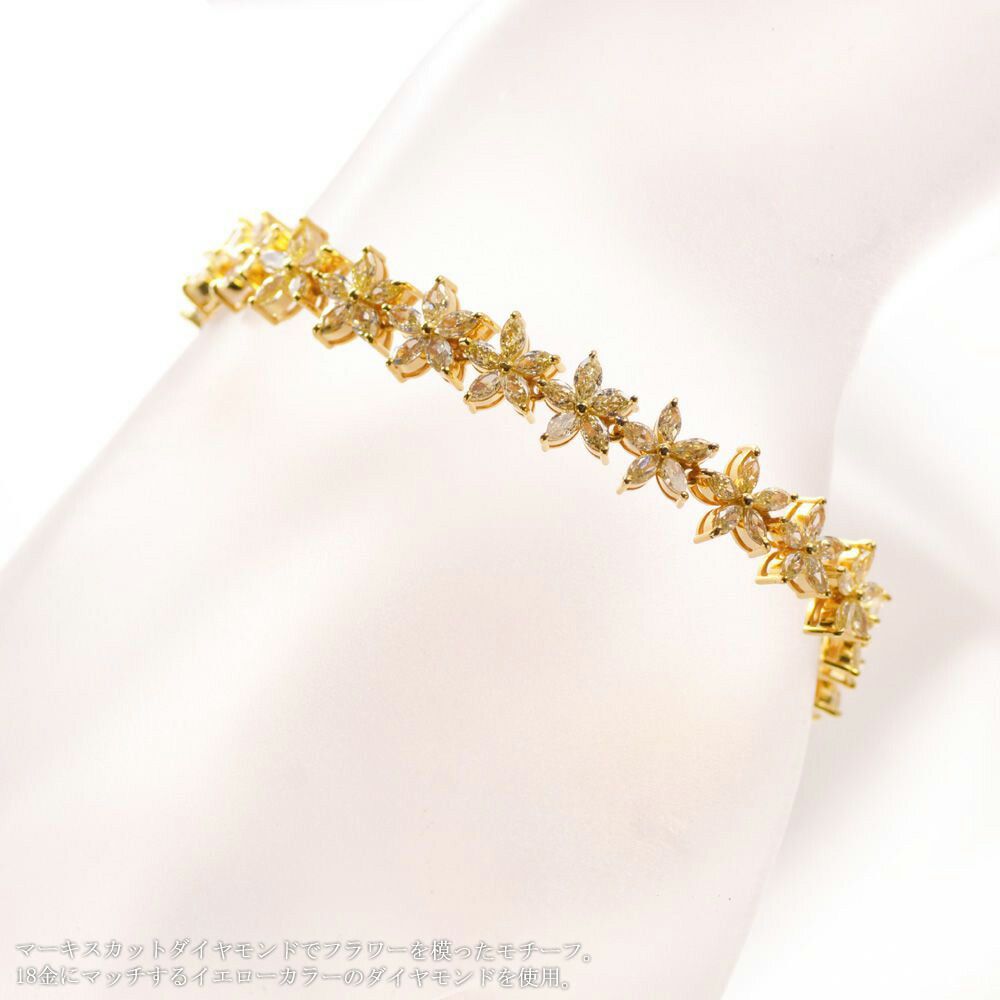 ブレスレット レディース K18 18K 18金 ダイヤモンド 7カラット 