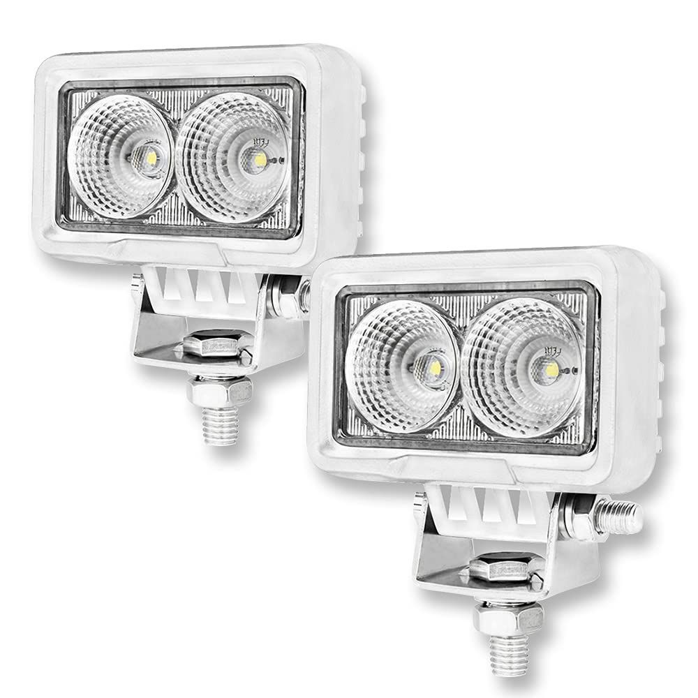 2台セット 船 ボート デッキライト 20w 白ボディ ハイパワー 10W LED チップ搭載 小型 作業灯 12v 24v 対応 トラック タイヤ灯 バックランプ 軽トラ 荷台 ライト