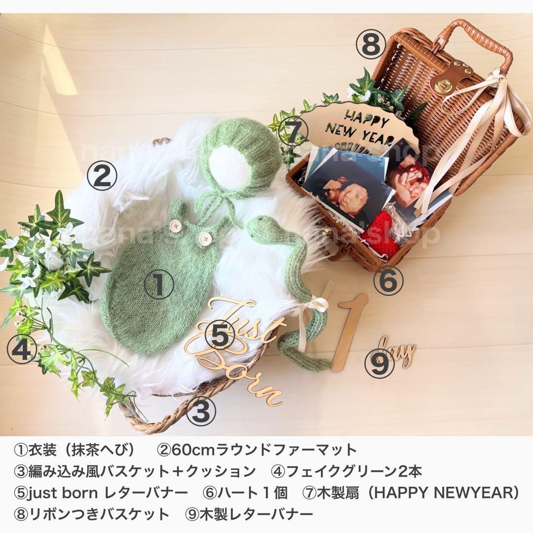 へび×バスケット×かごセット♪ニューボーンフォト撮影 出産祝いギフト 月齢