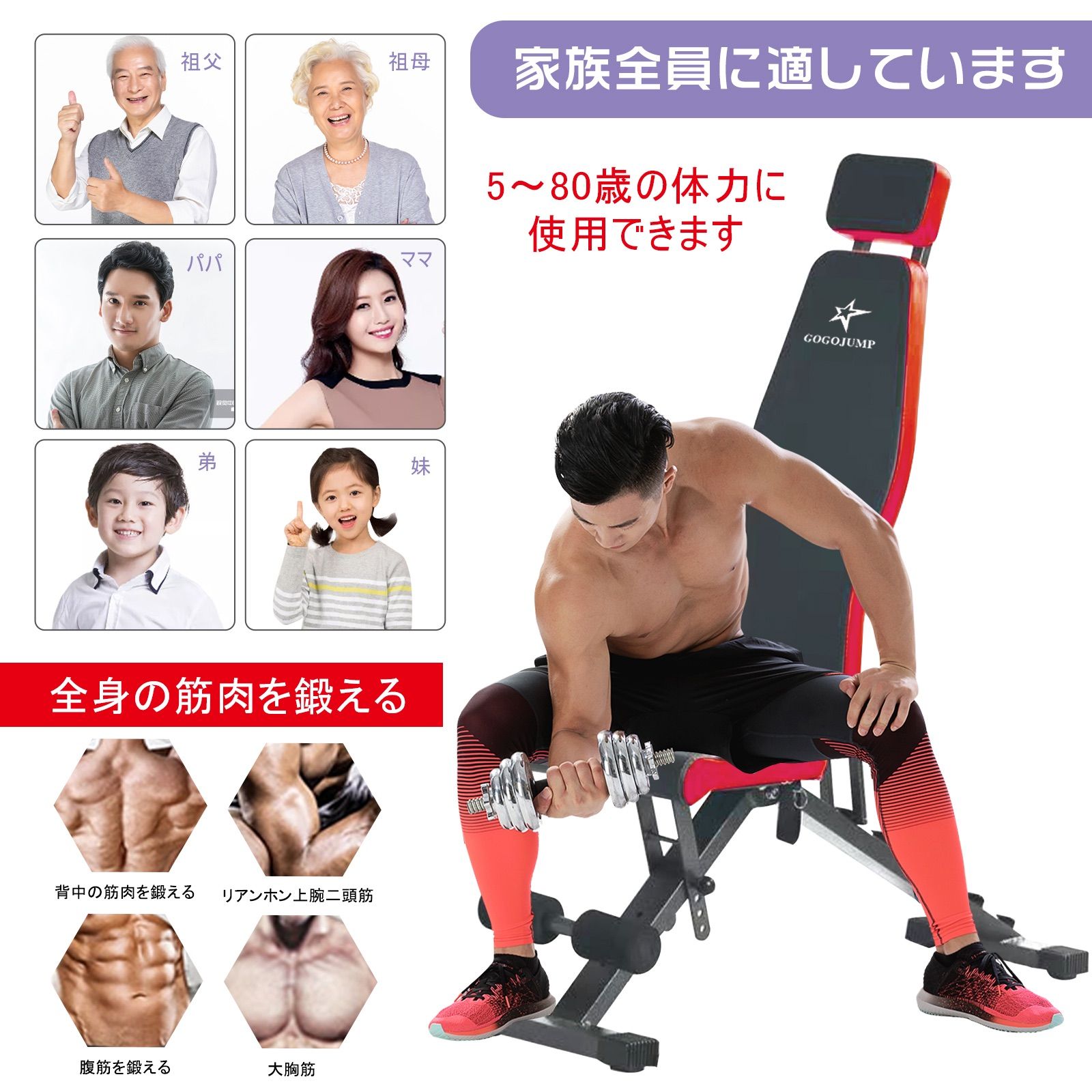 トレーニングベンチ フラットインクラインベンチ ヘッドレスト付き