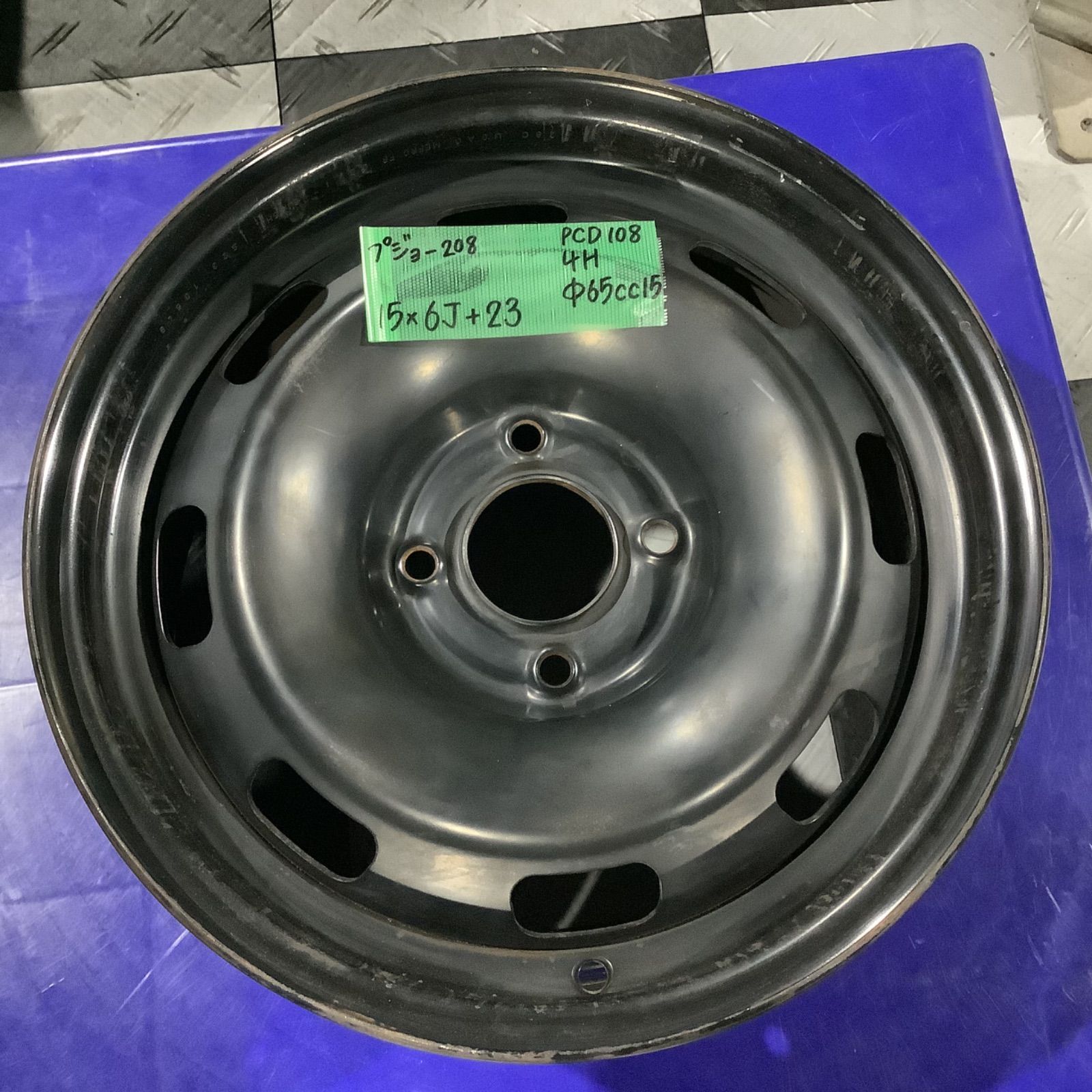 15×6J+23 プジョー 208 純正 スチールホイール 鉄ホイール - メルカリ
