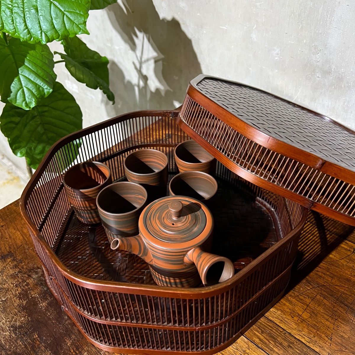 竹千筋細工 茶櫃