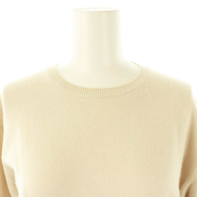 エブール ebure High Gauge Cashmere Knit Pullover ニット セーター プルオーバー 五分袖 ベージュ /CX ■OS レディース エブール ebure High Gauge Cashmere Knit Pullover ニット