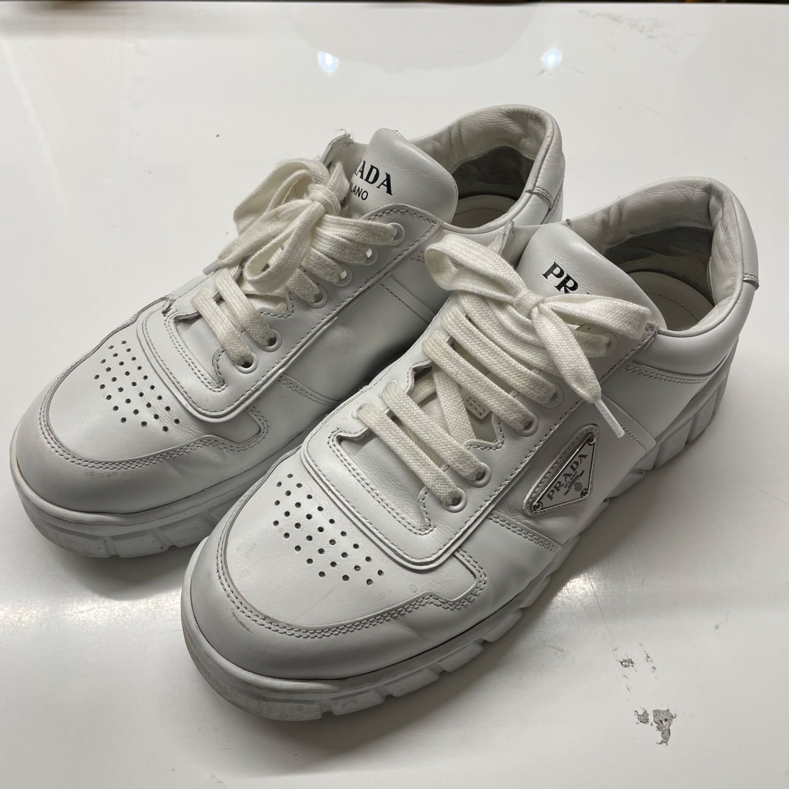□プラダ PRADA デットナッパスニーカー 厚底ソール スニーカー サイズ 