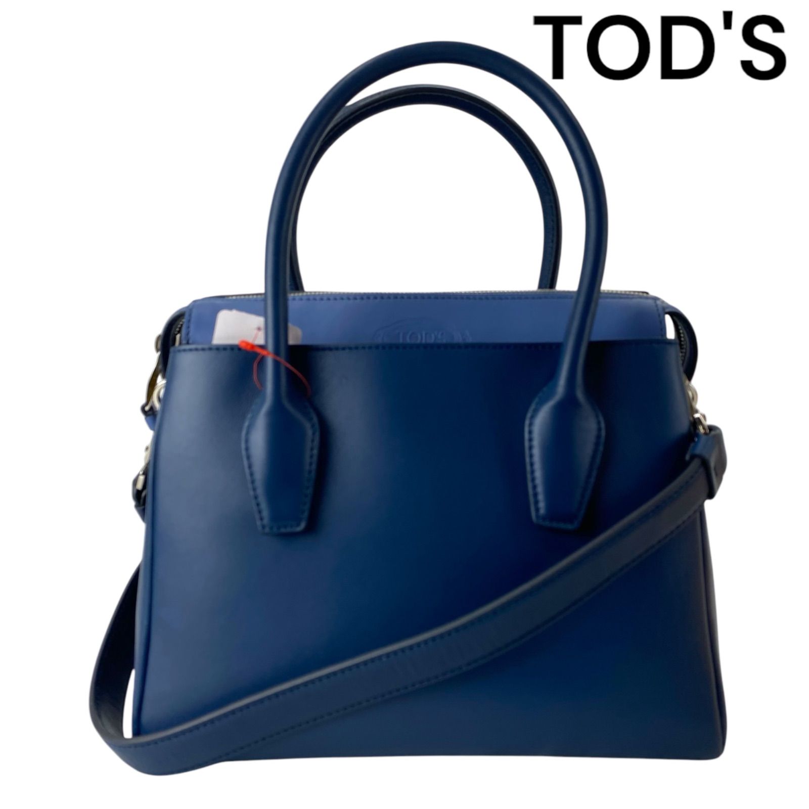 ⭐️極美品⭐️　TOD's　トッズ　2way　ハンドバッグ　トート　ネイビーブルー 美品】トッズ TOD'S レザー 2WAY ハンド トート バッグ ブルー