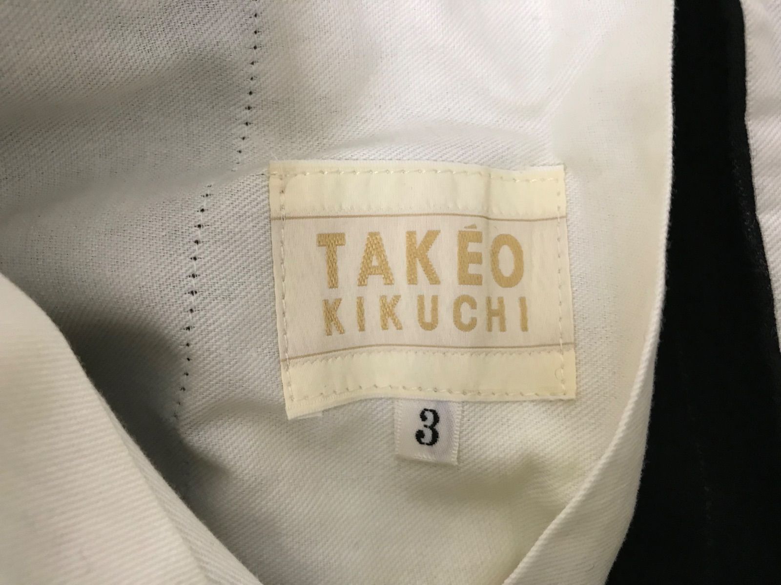 本物タケオキクチTAKEOKIKUCHIウールストライプ柄セットアップスーツダブルテーラードジャケットスラックスパンツ長袖サーフアメカジスケーターストリートミリタリービジネススーツパーティーモードドレスゴルフメンズ黒ブラック3