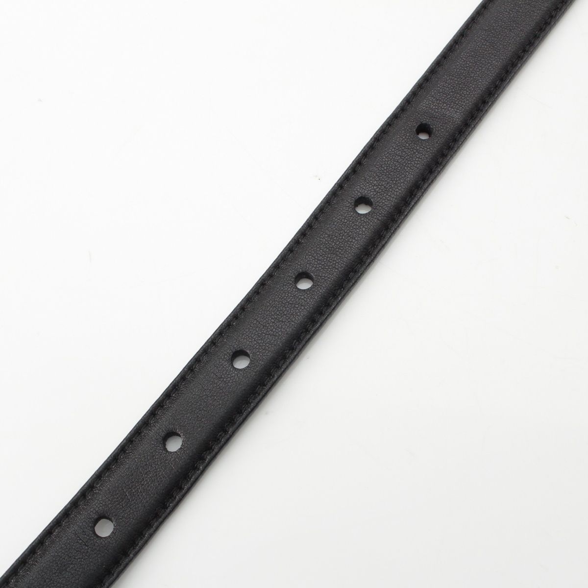 ミュウミュウ レザー ベルト ブラック シルバー金具 32/80【中古  