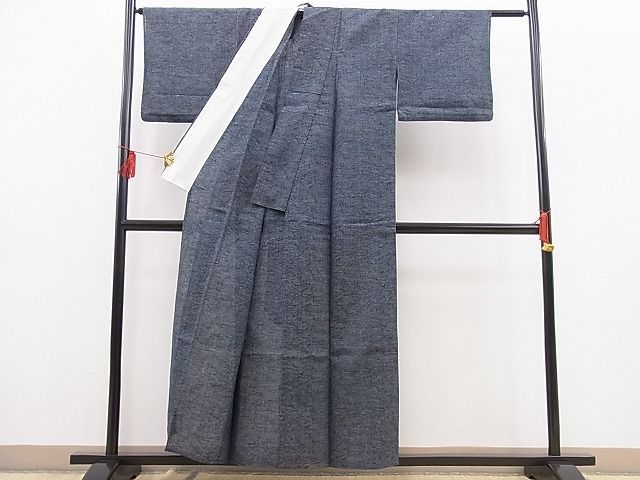 平和屋着物＊夏物 小紋 紗 枝葉文 正絹 逸品 AABE4296jd