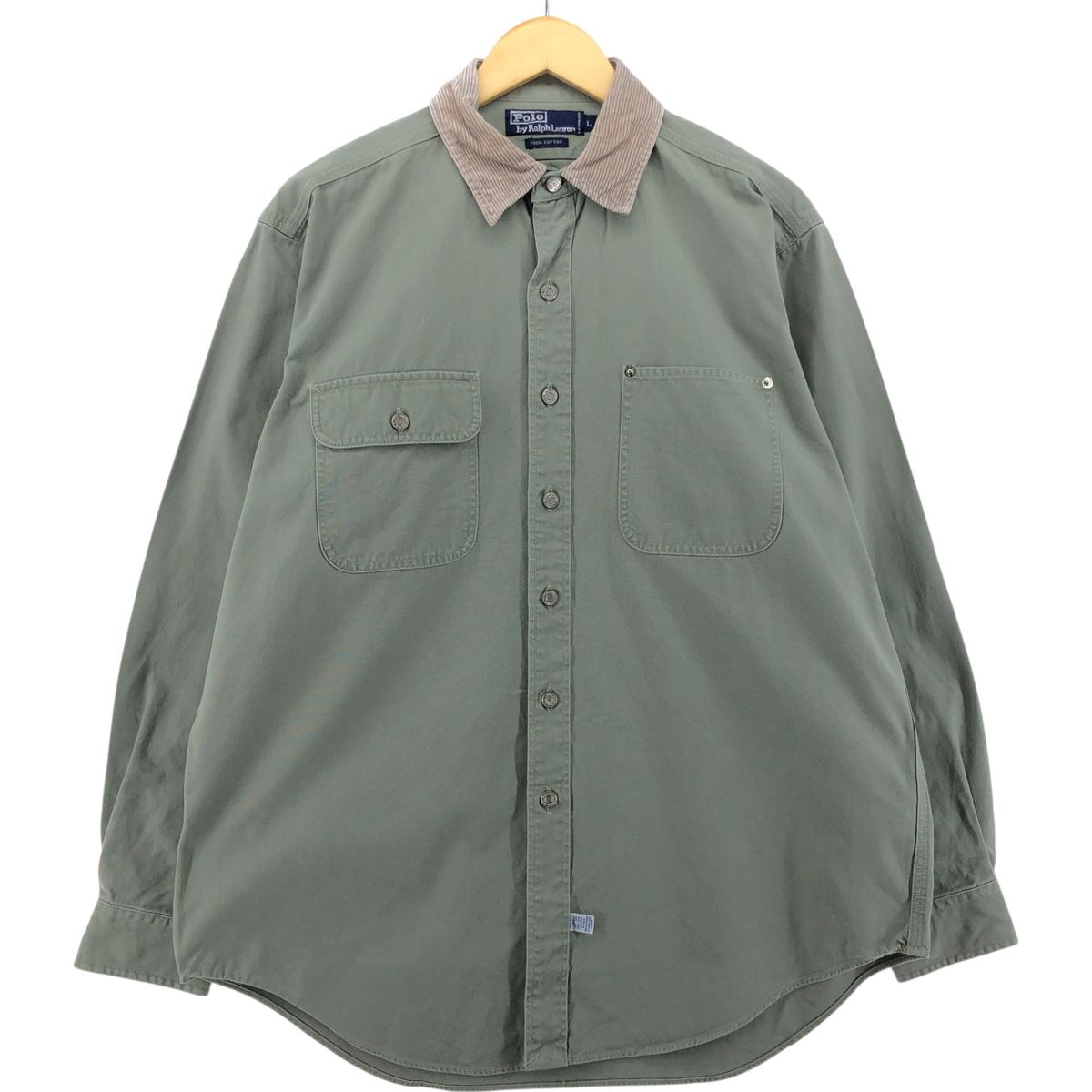 古着 ラルフローレン Ralph Lauren POLO by Ralph Lauren 長袖 コットンシャツ メンズL相当/eaa512281