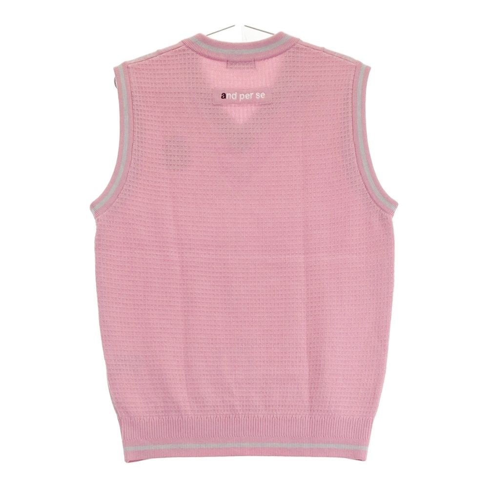 未使用品 アンパスィ ニットベスト M サイズ：M AND PER SE アンパスィ ロゴワッペン付 ニットベスト