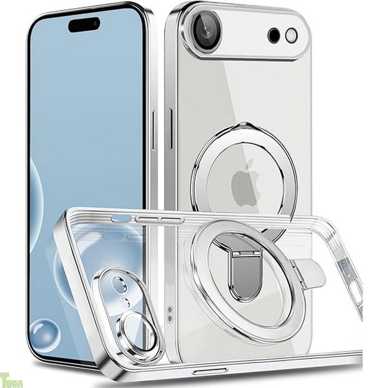 全国無料，低価 MuZiF iPhone 17 Air 用 ケース MagSafe対応 リング付き クリア メッキ加工 カバー 車載ホルダー対応 多機能 レンズ保護 薄型軽量 耐衝撃構造 透明柔らかいTPU アイフォン17 Air 用 磁気カバー クリアケ その他