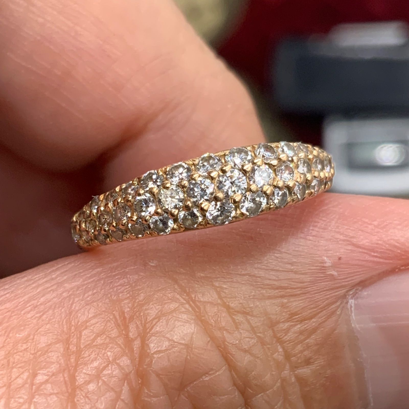 K18 パヴェダイヤモンド リング 2.3g 約7号