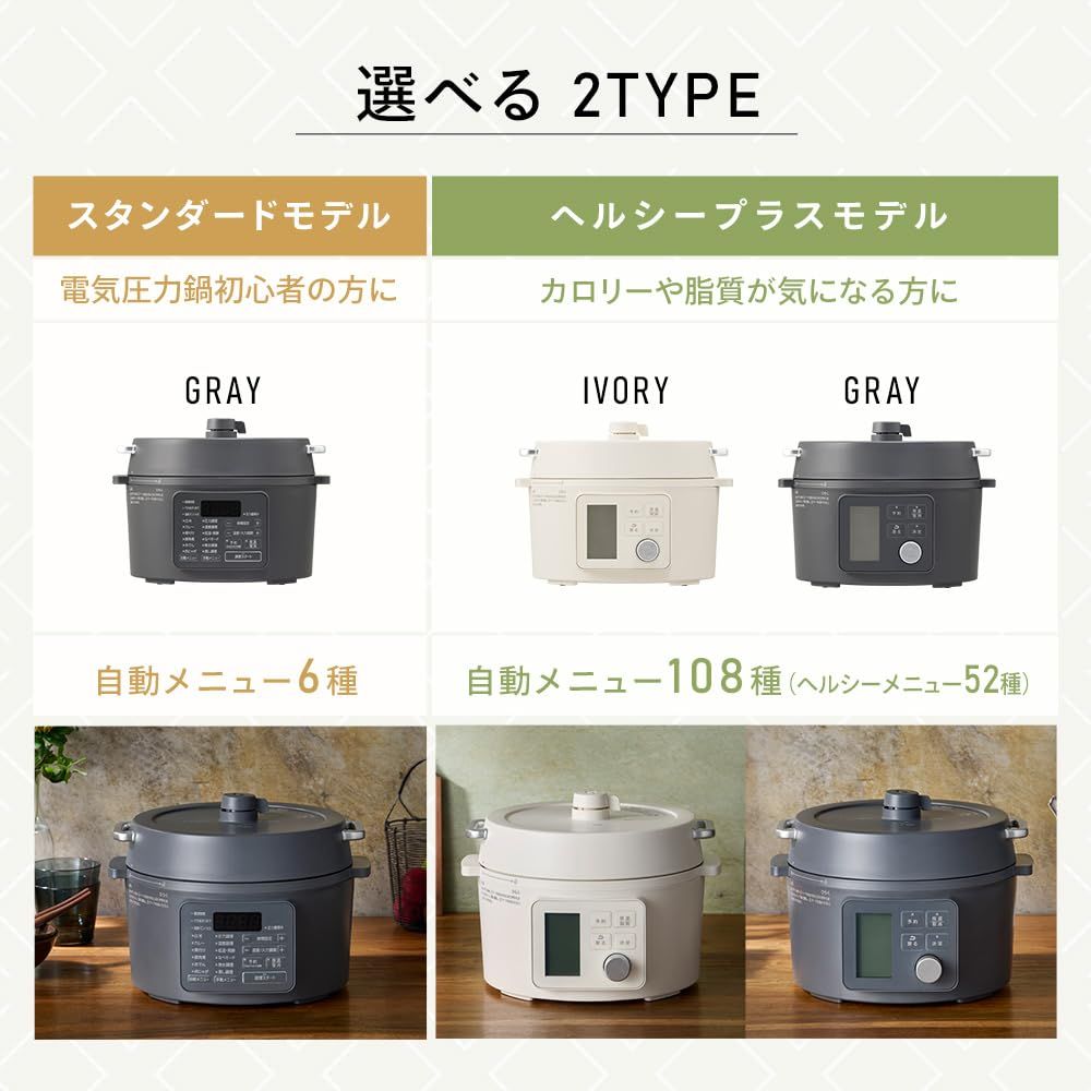 アイリスオーヤマ 電気圧力鍋 3L 2~3人用 グレー PC-MB3-H IRIS OHYAMA