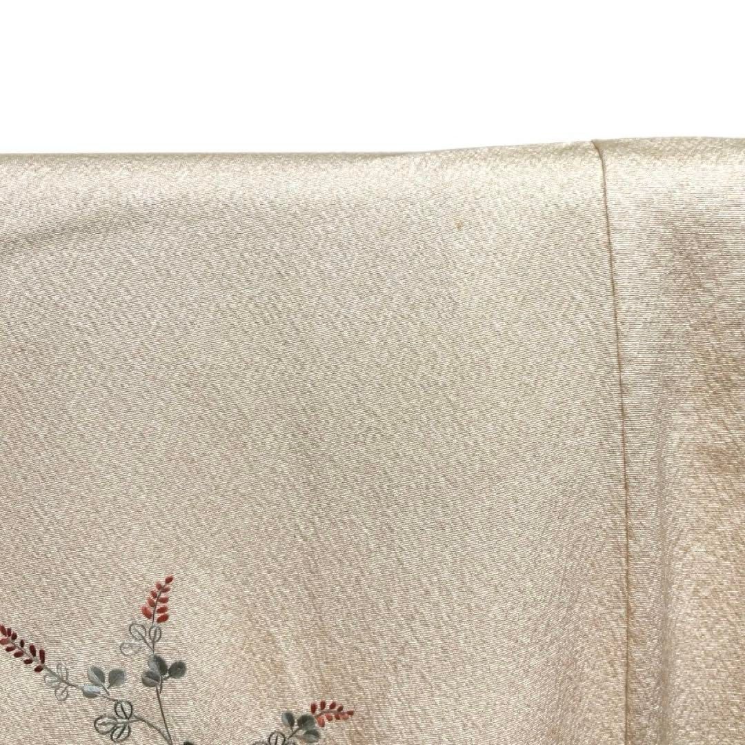 付け下げ 刺繍 花車 菊 萩 桔梗 ちりめん 着物 044a d - メルカリ