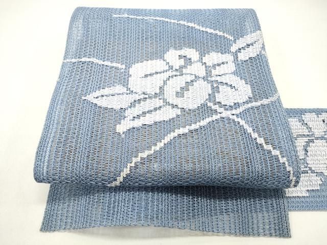 平和屋着物＊夏物　八寸名古屋帯　羅　草花文　正絹　逸品　DAAX5870cm 平和屋着物＊夏物 八寸名古屋帯 羅 草花文 正絹 逸品 DAAX5870cm