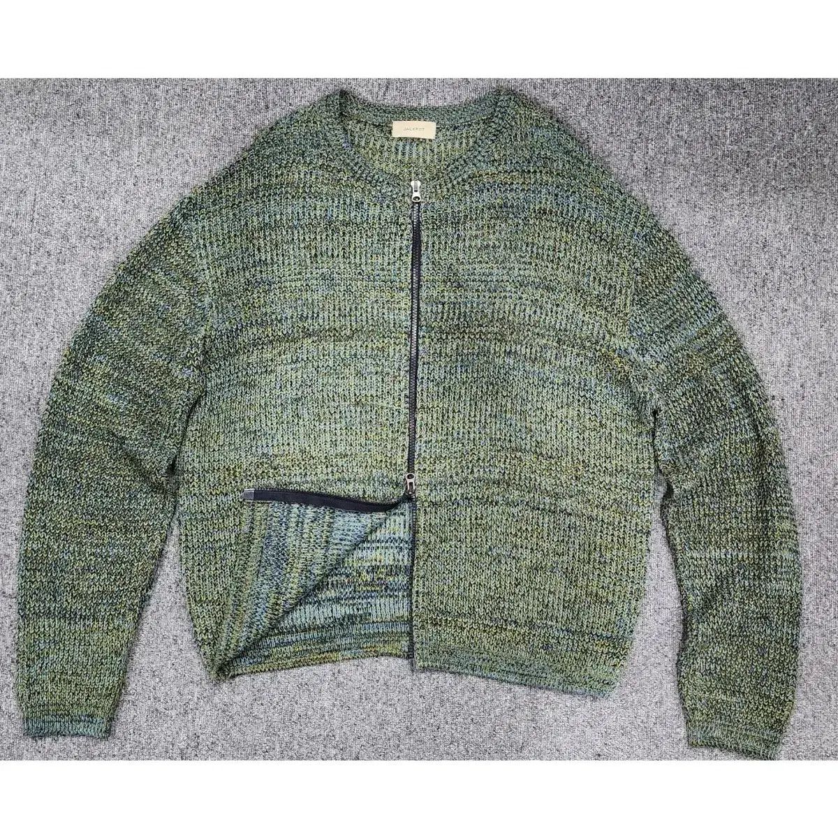 ヴィンテージ ミックス ツーウェイ ジップアップニット F