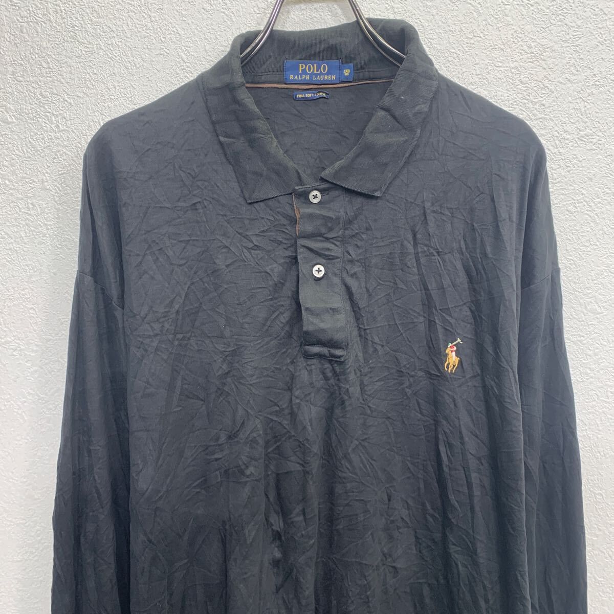 Polo Ralph Lauren 長袖 ポロシャツ 2XL ブラック ポロラルフ