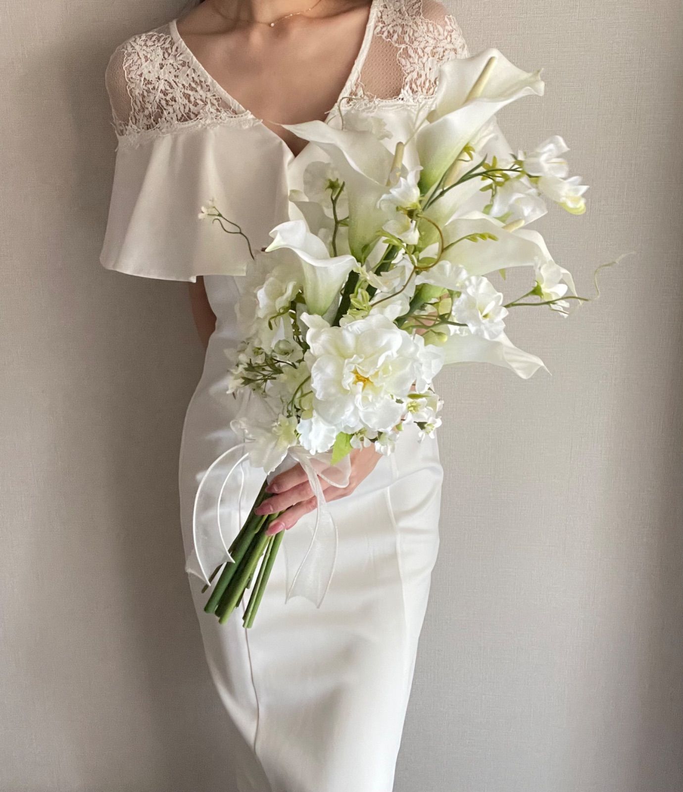 ウェディングブーケ ウエディングブーケ キャスケードブーケ