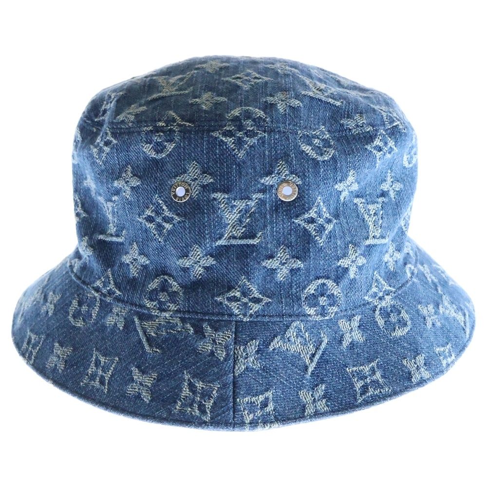 LOUIS VUITTON ルイヴィトン モノグラム ボネモノグラムエッセンシャル バケットハット 帽子 リバーシブル インディゴブルー 刺繍 M78772