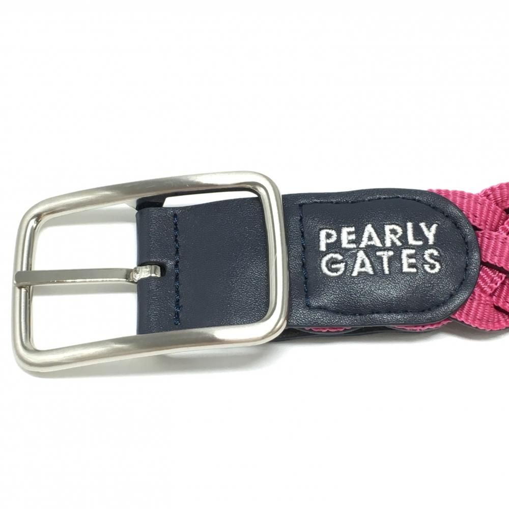 美品 PEARLY GATES パーリーゲイツ ロゴバックル ベルト ネイビー PEARLY GATES（パーリーゲイツ） 【美品】パーリーゲイツ ベルト