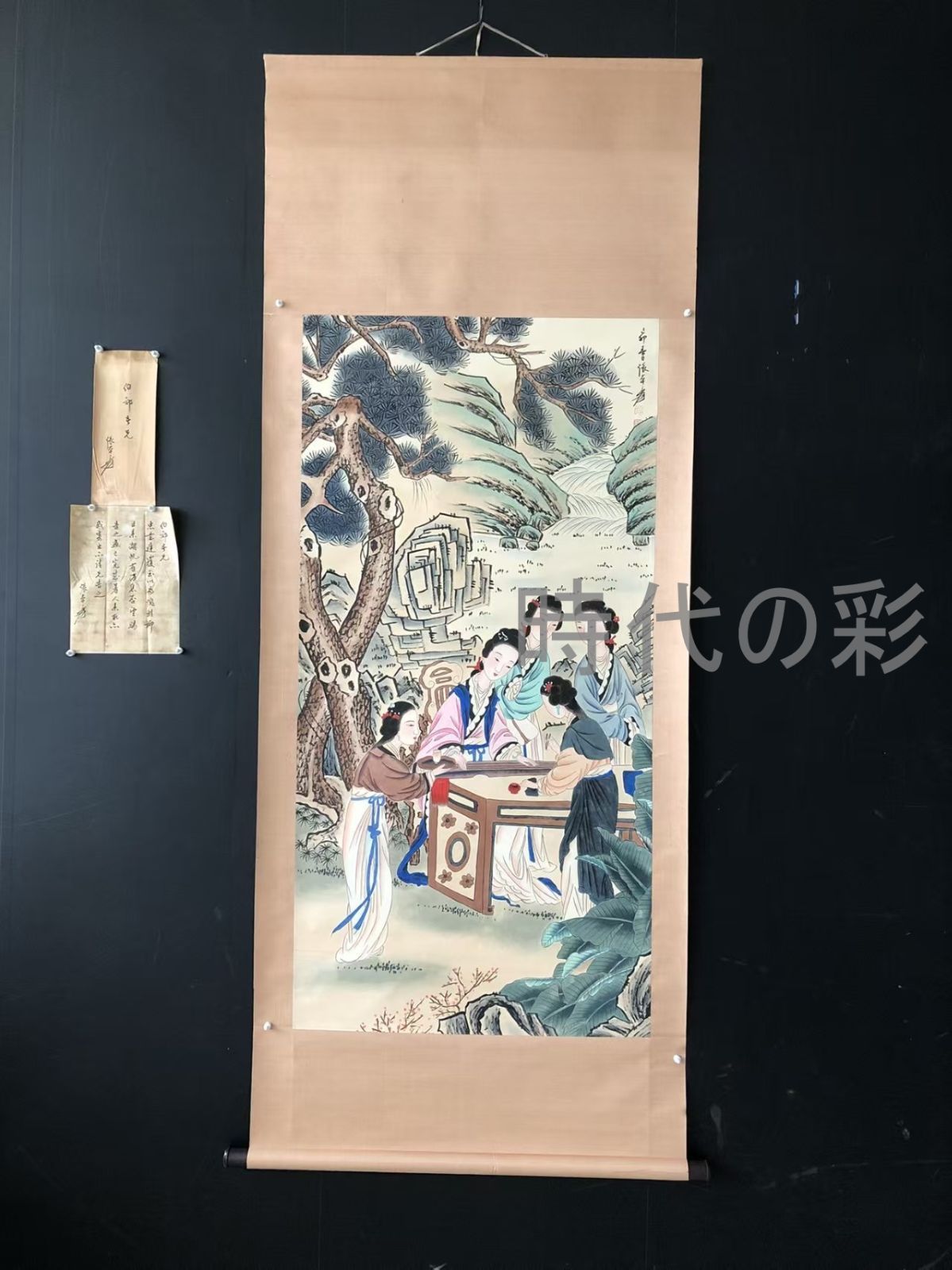 中国古美術 近現代の書画家 張大千作款 人物画 肉筆保証 四尺横幅 水墨画 掛軸 書画 宣紙 立軸 巻き物 妙墨 時代物 古玩 古美味 唐物 古画 R07102027