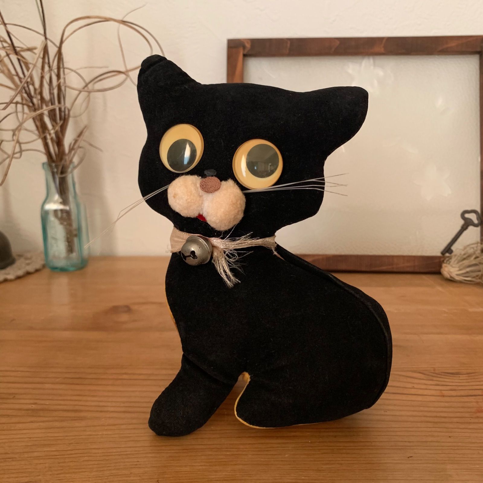 全品送料0円 黒猫 ぬいぐるみ 昭和レトロ JAPAN ARTIST SOCIETY INC