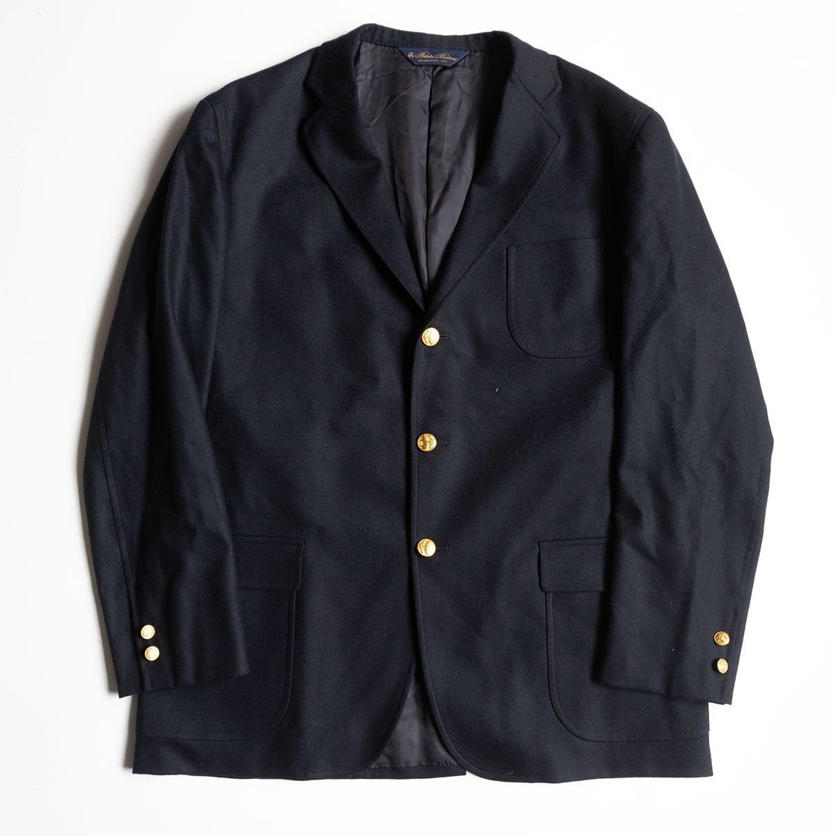 最高級品】BROOKS BROTHERS【テーラードジャケット /紺ブレ】44REG 金 