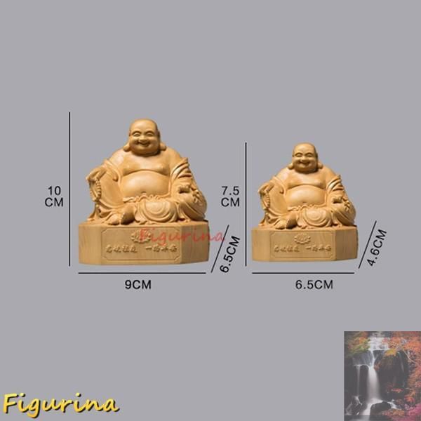開運七福神 布袋 様 布袋様の置物 高級天然ツゲ木彫り 仏像 置物