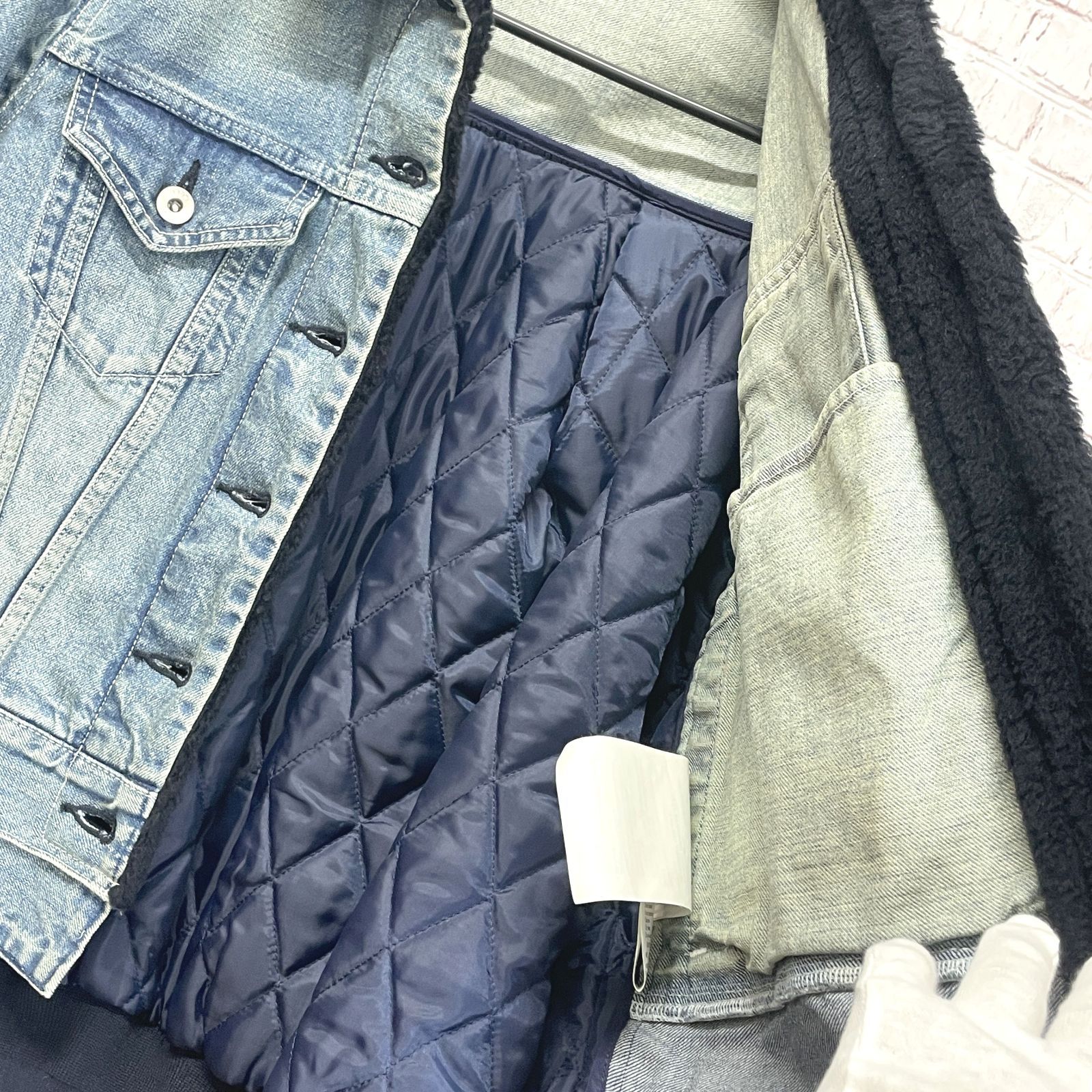 SACAI 18AW 定価10万 デニムボアブルゾン 中古美品】サカイ sacai 18AW ボア構築デニムジャケット ブルゾン 18