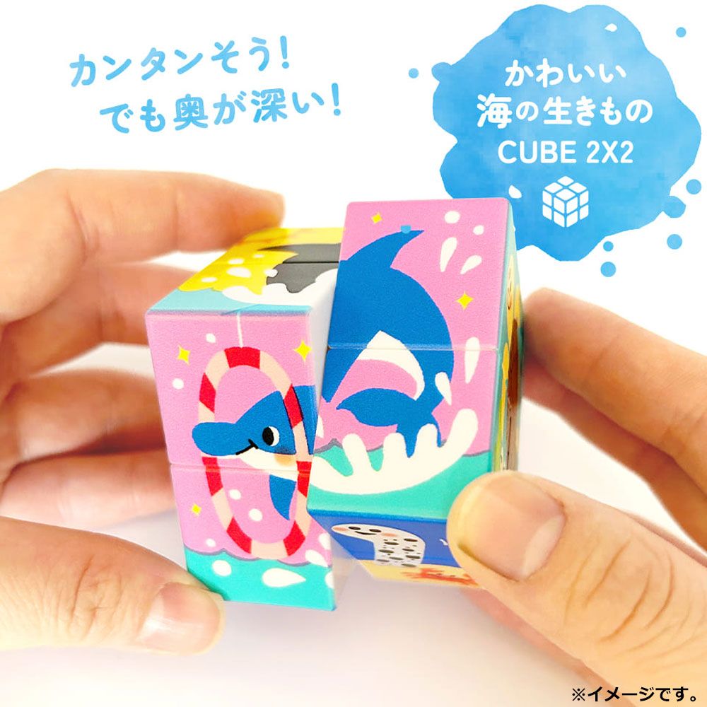 かわいい海の生きもの CUBE 2×2(キューブ 1個入 ツーバイツー) 2X2 ツーバイツー） 2X2（キューブ - 株式会社 シルバーバック : パズル キューブ 2×2 1個