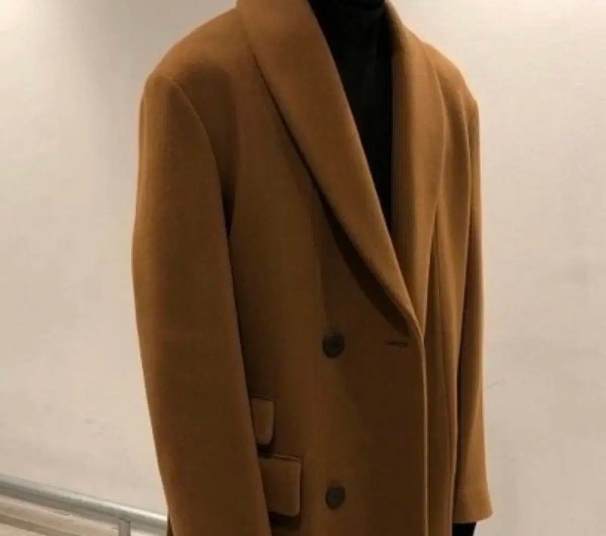 カシミア40％半ダブルショール ローブコート 48 size