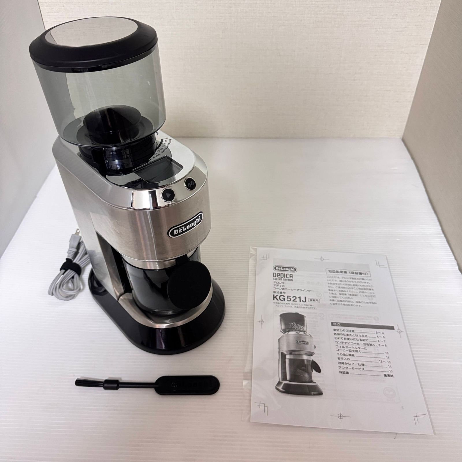動作 済み 7日間補償 De Longhi デロンギ コーン式コーヒーグラインダー デディカ KG521J-M