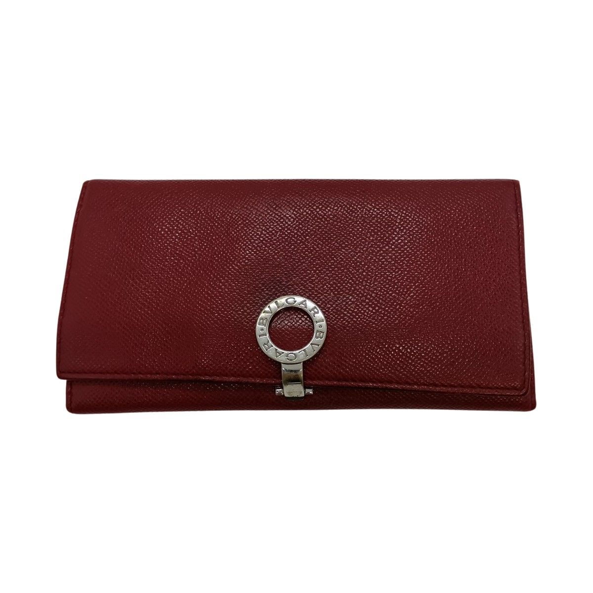 ◎◎BVLGARI ブルガリ ロゴクリップ 二つ折り 長財布 33888 レッド