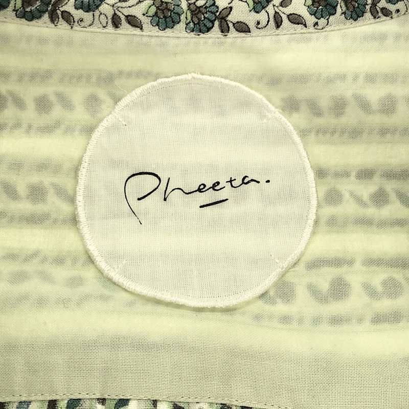 【美品】  pheeta / フィータ | Frances / コットン ドット×ストライプ 切替 ロングシャツ / 総柄 バックギャザー オーバー ブラウス | F | KELLY | レディース Pheeta - 【美品】 pheeta / フィータ | Frances / コットン ドット